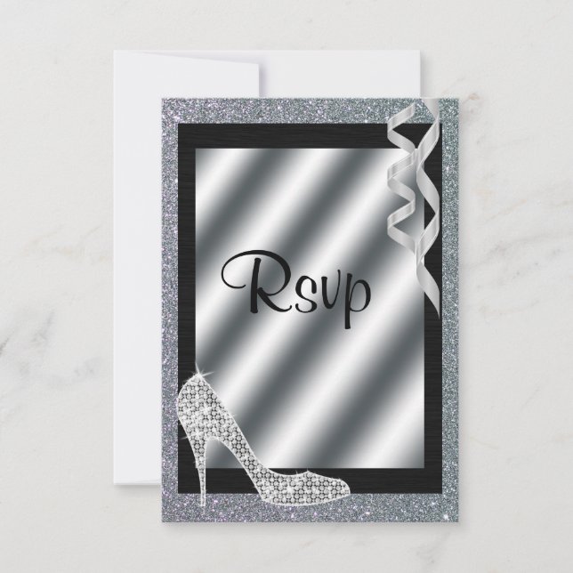 Stiletto et Streamers Glittery Argent RSVP (Devant)