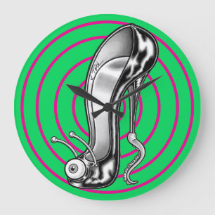 Stilettoid™/Vert et rose à grande horloge