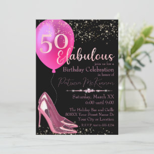 Stilettos à talon rose 50e Invitation anniversaire