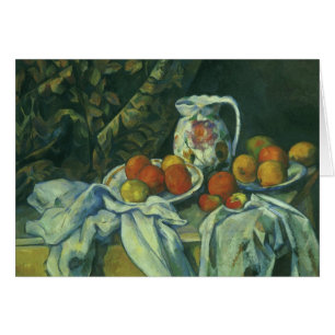 Still Life, Curtain and Pitcher par Paul Cezanne