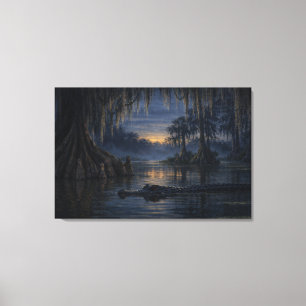 Stillwater Gator   Bayou Wildlife Art   Toile tend