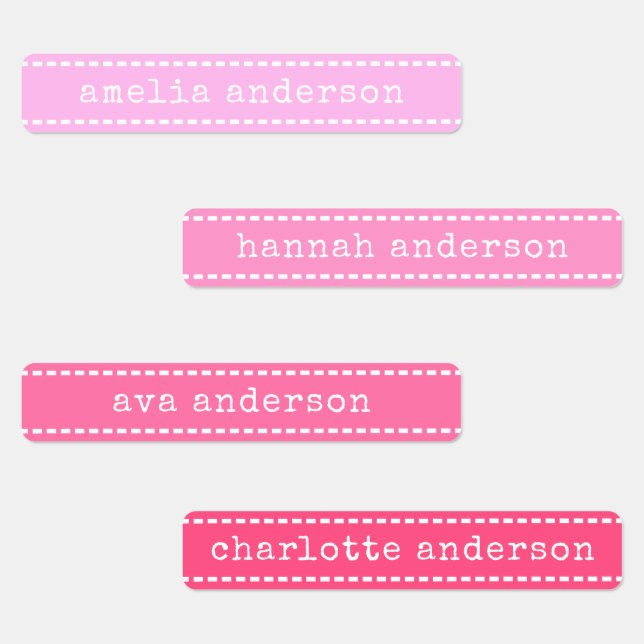 Stitty Rose Girls Waterproof Nom Étiquette (Groupe)