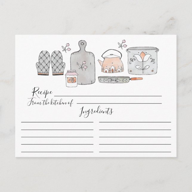 Stock de la carte de recettes de cuisine (Devant)