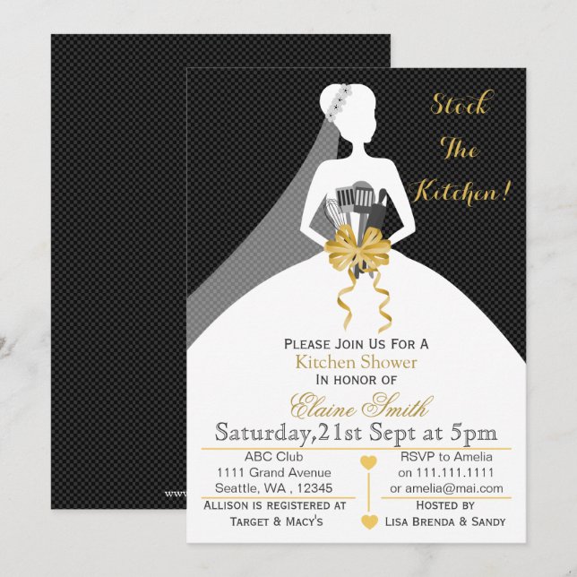 Stock de la cuisine Invitation douche nuptiale (Devant / Derrière)