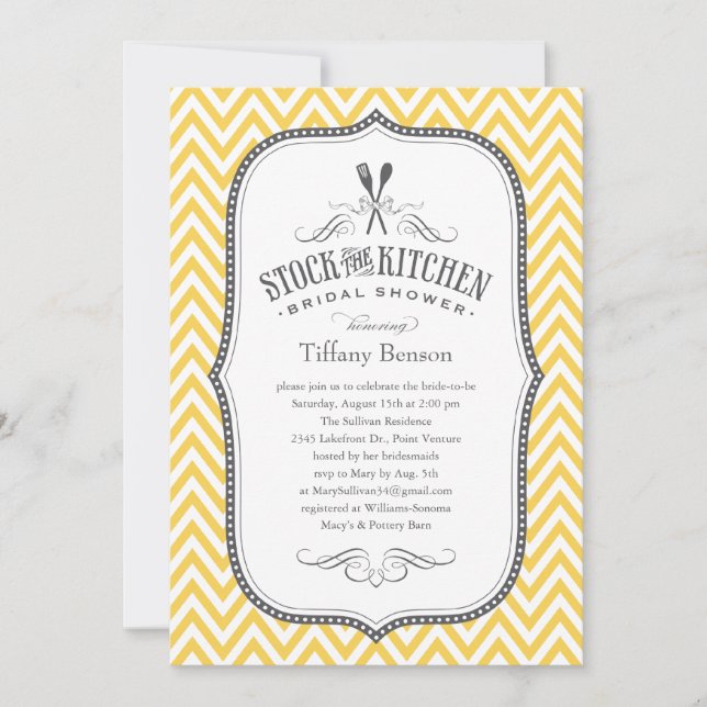 Stock des invitations pour une douche nuptiale (Devant)