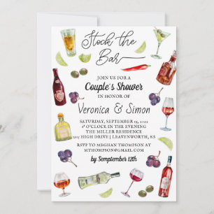 Stock du Bar Couple's Shower Invitation