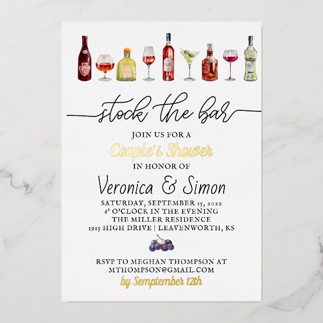 Stock du Bar Couple's Shower Invitation (Recto)