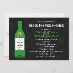 Stock du Bar Couples Shower Invitation Chalkboard