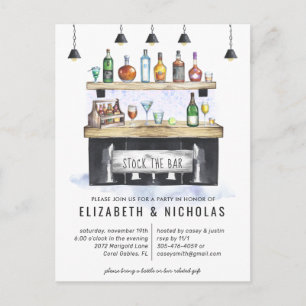 Stock du bar   Invitation Wedding shower Couples
