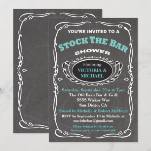 Stock du bar wedding shower invitation