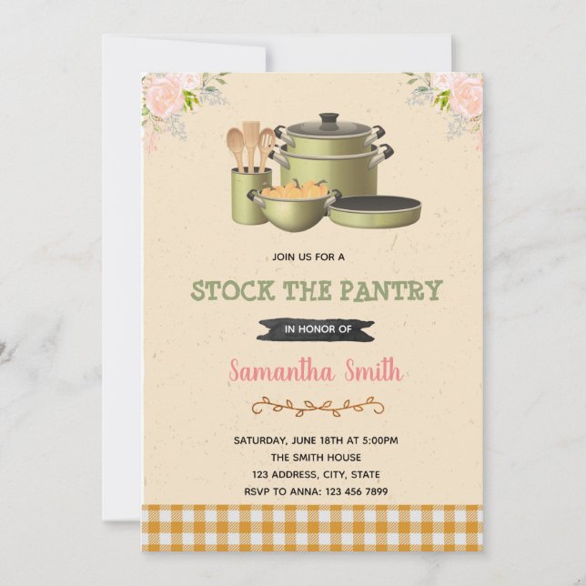 Stock du garde-manger invitation de douche nuptial (Devant)