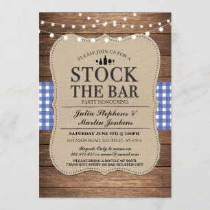 Stock Invitation du Bar Blue Rustic Navy Party