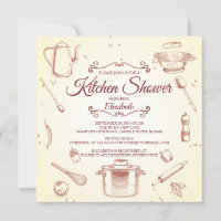 Stock La Cuisine nuptiale de douche Invitation