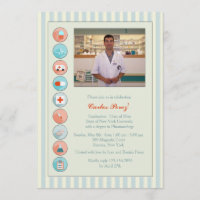Stock Médicale Graduation Photo Invitation