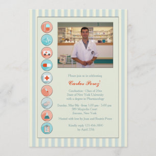 Stock Médicale Graduation Photo Invitation