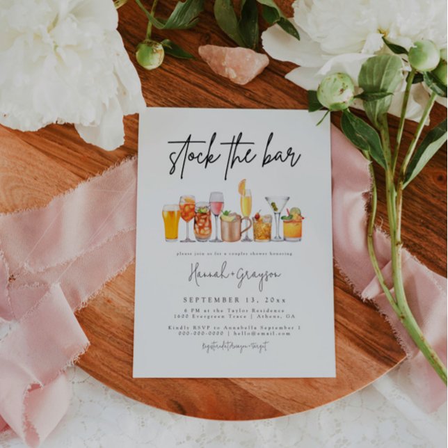 Stock moderne Le Bar Couples Douche Invitation (Créateur téléchargé)