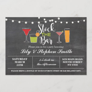 Stock The Bar Chalk Fiançailles Douche Invitation