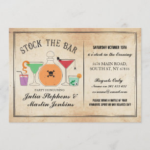 Stock The Bar Gothic Party Fiançailles Invitation