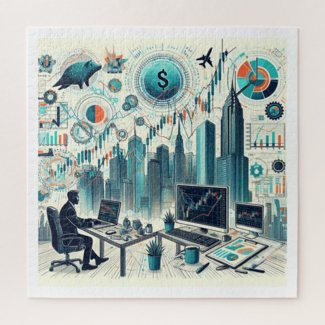Stock Trading Jigsaw Puzzle (Vertical)