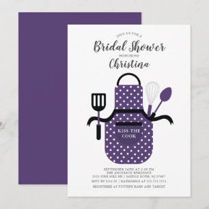 Stock violet de la cuisine Invitation à la douche