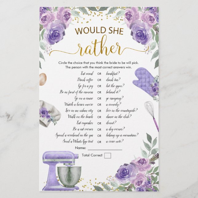 Stock violet la cuisine elle préférerait jouer (Devant)