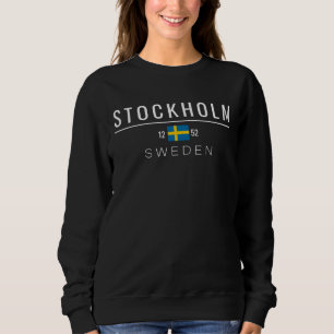 Stockholm Suède 1252 Sweatshirt de texte blanc