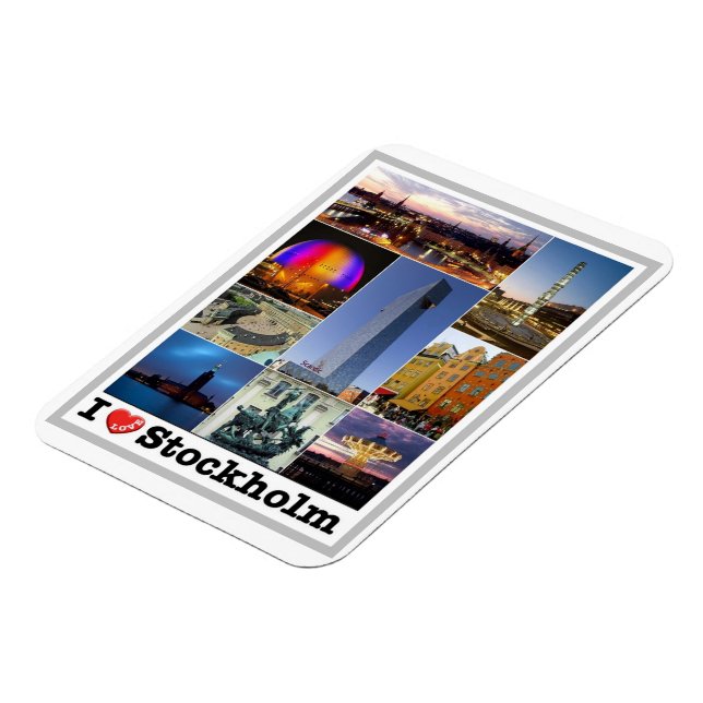 Stockholm - Suède - I Love - Magnet (Côté Gauche)