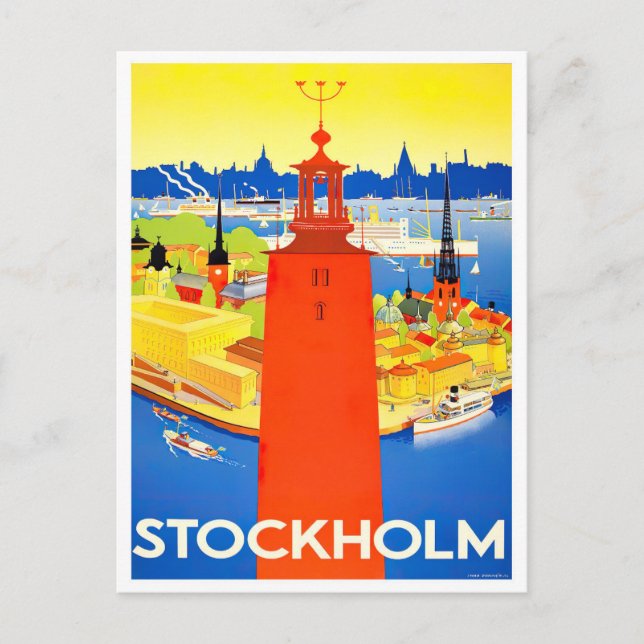 Stockholm Suède vintage Voyage Carte postale (Devant)