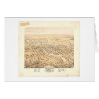 Stockton, carte panoramique 1870 (1667A) de CA -