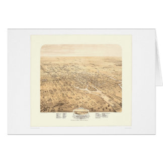 Stockton, carte panoramique 1870 (1667A) de CA -