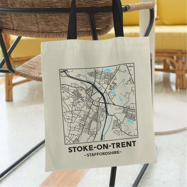 Stoke-on-Trent City Map Tote Bag (Créateur téléchargé)