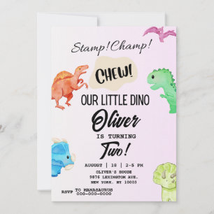 STOMP CHOMP ET CHEW Dinosaur Invitation d'annivers