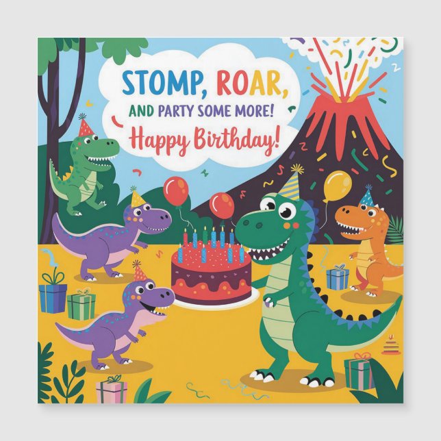 "Stomp, Rar & Fête Un Peu Plus Dino Kids Design (Devant)