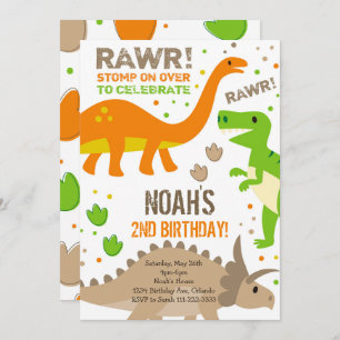 Stompe sur Dinosaur Invitation Anniversaire