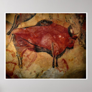 Stone Age Altamira Bison Buffalo Art Poster