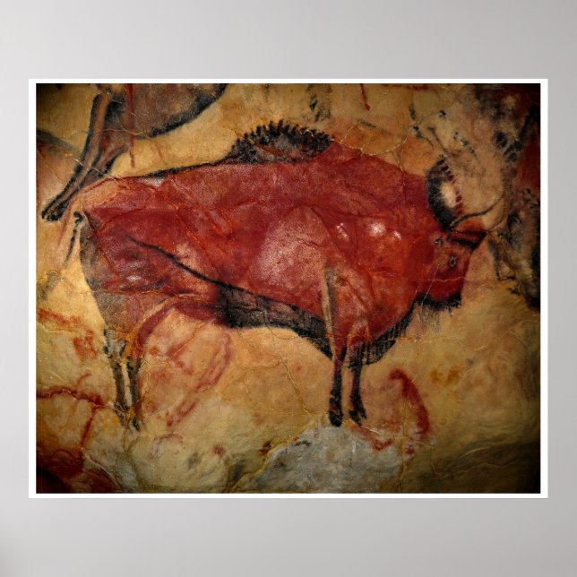 Stone Age Altamira Bison Buffalo Art Poster (Devant)