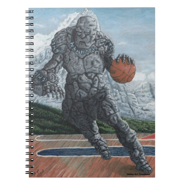 Stone Golem Jouer Basketball Carnet Graphique (Devant)