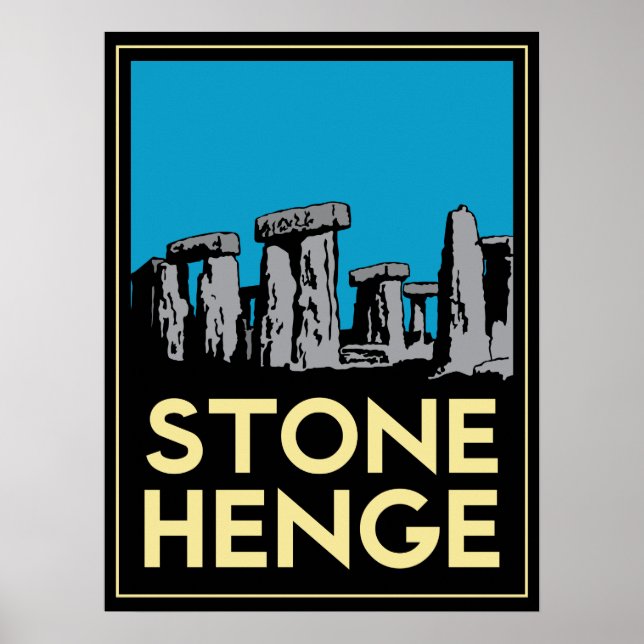 Stonehenge art deco travel poster (Devant)