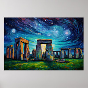 Stonehenge   Van Gogh Inspiration Poster