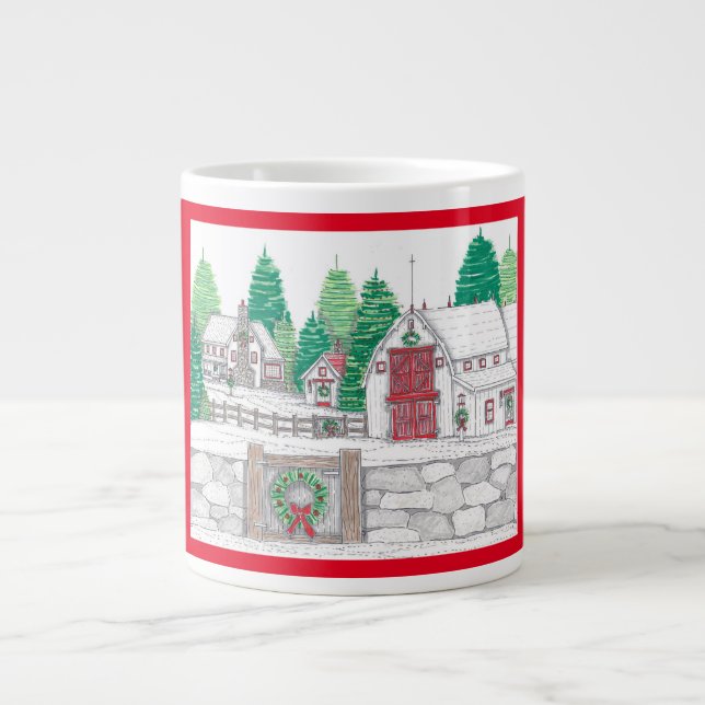 Stonewall Christmas Farm Jumbo Coffee Mug (Devant)