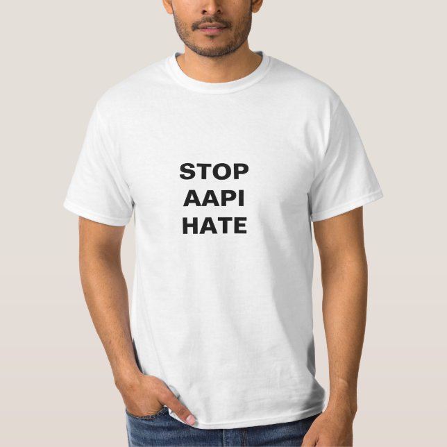 Stop AAPI Hate, noir blanc T-shirt (Devant)