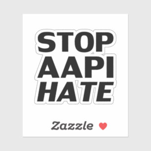 Stop AAPI Hate, Sticker noir blanc