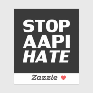 Stop AAPI Hate, Sticker noir blanc