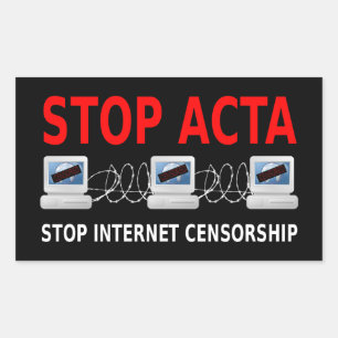 STOP ACTA Sticker de censure d'Internet