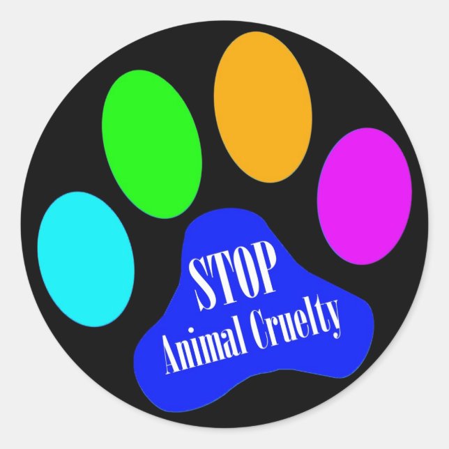 Stop Animal Cruelty Stickers (noir) (Devant)