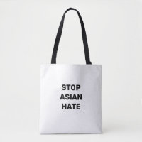 Stop Asian Hate, noir blanc Sac fourre-tout