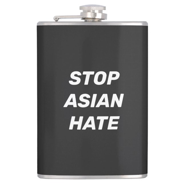 Stop Asian Hate, noir blanc Vinyl enveloppé Flacon (Devant)