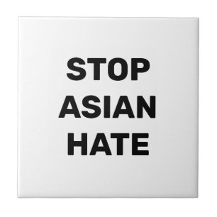 Stop Asian Hate, panneau noir blanc Carreaux en c