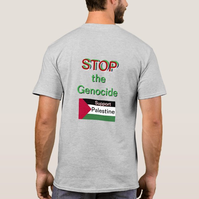 "Stop au génocide" T-shirt homme (Dos)
