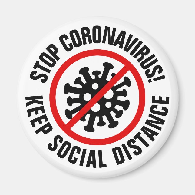 Stop CoronaVirus logo magnets avec slogan personna (Devant)
